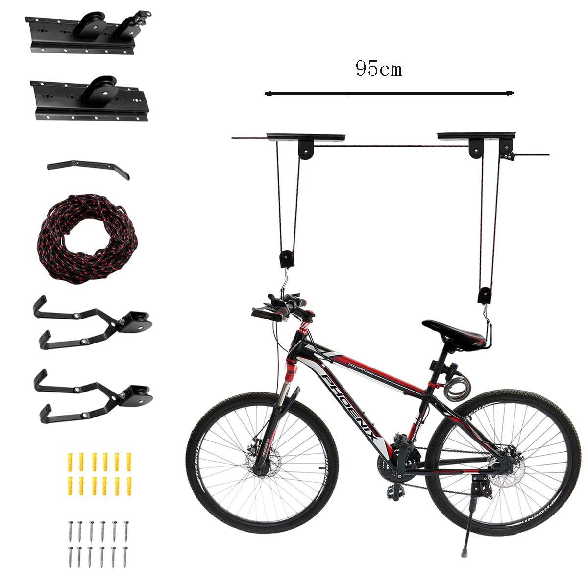 bicycle hoist pulley system