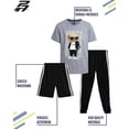 thumbnail image 5 of Pro Athlete Boys Pants Set 3 Piece Graphic Tees Athletic Shorts and Jogger Sweatpants 3 Piece Set, 5 of 7