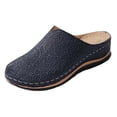 thumbnail image 2 of HTHLVMD Women's Embossed Mules, Closed Toe Slip On Shoes, Home Casual Shoes, Retro Leather Shoes, Closed Toe Clogs for Women Slip-On Mules: Comfortable Women's Mule & Clog, Navy 9, 2 of 7