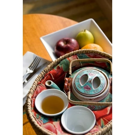Traditionnelle théière chinoise et tasse Hong Kong Chine Toile Art - Cindy Miller Hopkins danitadelimont (11 x 17)