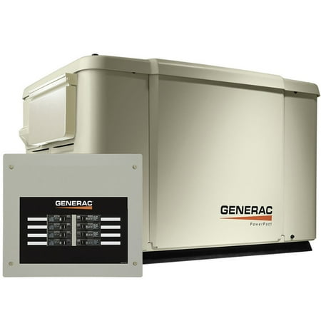 

Generac PowerPact 7500/6000 Kilowatt Air-Cooled Home Standby Generator with Automatic Transfer Switch Non Portable Model #6998
