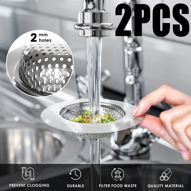 Hbdhejl Kitchen Strainer Food Catcher For Most Drains Stainless Steel 2 Pack For Kicken