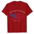 thumbnail image 4 of 250th Anniversary of America Short Sleeve Shirt – Women's Patriotic USA Tops, 250 Years of Freedom 1776-2026, Cute Fourth of July Independence Day Tee(Red,XXL), 4 of 4
