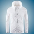 thumbnail image 3 of gvdentm Mens Lightweight Jacket Men's Casual Lightweight Windbreaker Cotton Hooded Jackets White,XL, 3 of 4