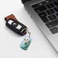 thumbnail image 7 of Uemuo Dog Wrapped in Towel Pattern Rectangular Metal Keychain - Durable, Stylish, and Personalized Key Ring for Men and Women,Engraved Keychain,Gift Slim Sturdy Keychain, 7 of 7