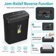 thumbnail image 5 of 10-Sheet Cross Cut Paper Shredder with P-4 Security Level, 3.43-Gallon Basket, 3-Mode Auto Off Reverse Control, Shreds Paper, Credit Cards, CDs, Staples and Clips for Home Office, 5 of 9