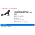 thumbnail image 2 of Front Left Lower Control Arm - Compatible with 2004 - 2006 RX330 2005, 2 of 2