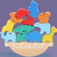 thumbnail image 3 of Stacking Toy Dinosaur Animal Wooden Toddler Puzzle Toy Educational Learning Toy, 3 of 10