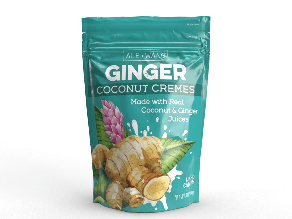 ALE + WANG Ginger Coconut Cremes Hard Candy Made with Natural Ginger Juice and 100 Pure