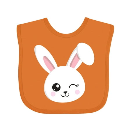 

Inktastic Cute Bunny Little Bunny White Bunny Wink Gift Baby Boy or Baby Girl Bib
