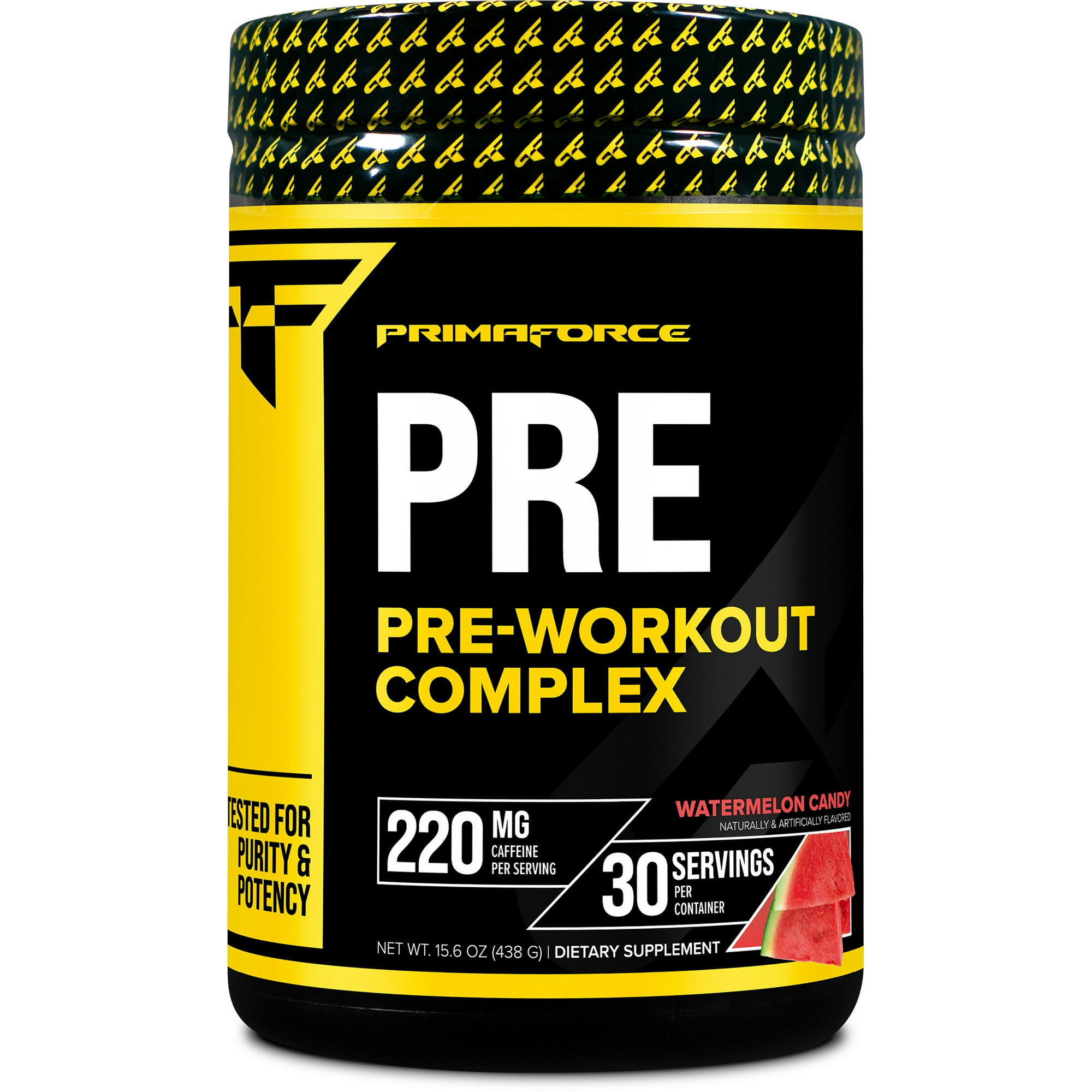 Primaforce Pre Workout Complex Powder (30 Servings) Watermelon Candy - Fitness Supplement for Training Routine Enhancement, 450g