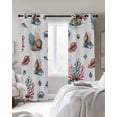 thumbnail image 3 of Marine Creature Blackout Curtains for Bedroom Living Room, Shell Coral Fish Watercolor Ocean 45 In Long Thermal Insulated Room Darkening Drapes Grommet Window Treatments, 42 x 45 In, 3 of 9