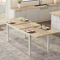 thumbnail image 1 of Dining Table for 6-8, 63" Large Extendable Dining Room Table for 6, Kitchen Table with Metal Frame & MDF Board, Wood Dinner Table for 6 - Natural Wood, 1 of 8