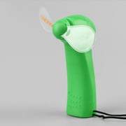 Portable Handheld Cooling Fan Colorful LED Mini Light Battery Power W/Strap green