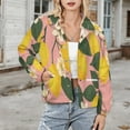 thumbnail image 3 of Jackets for Women Winter Coat Jackets Flannel Stand Collar Jacket(Lemon Tree,Size:S-4XL), 3 of 7