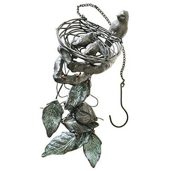 Nature's Nurture Mother Bird With Chicks In Nest Aluminum Resonant Wind Chime Patio Garden Decor