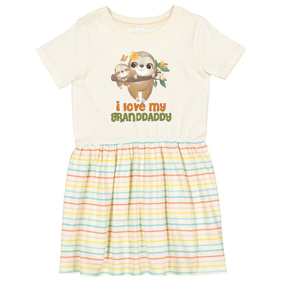 Inktastic Sloth I Love My Granddaddy Girls Toddler Dress