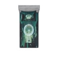 thumbnail image 2 of Fantasy Bedding Set with Sheet & Covers, Ball and Human Merging Building Dark Feeling Magic Featured Comics Fiction Artwork, Printed Bedroom Decor 2 Shams, 4 Sizes, Teal Black, by Ambesonne, 2 of 3