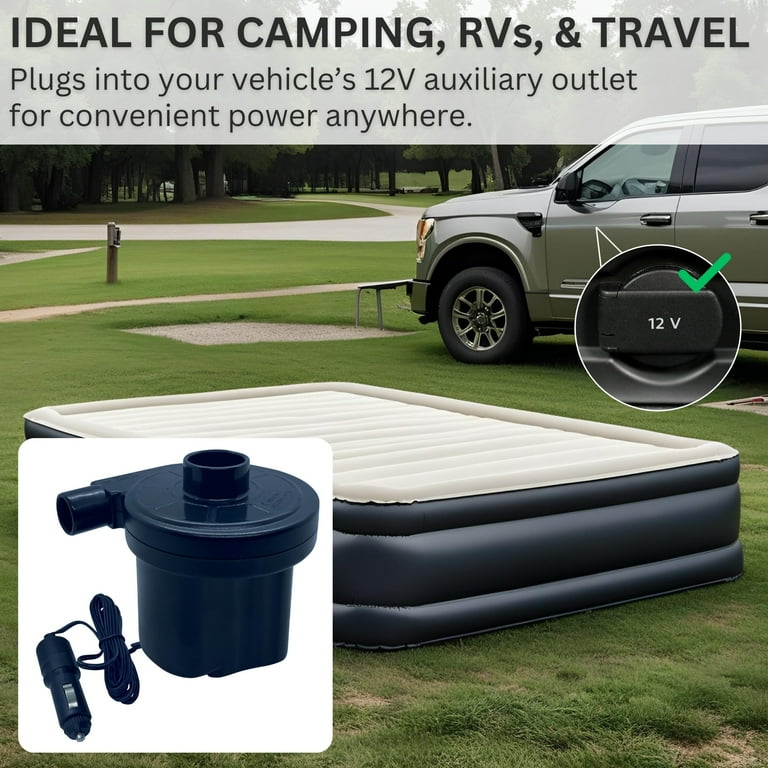air mattress pump cigarette lighter Travel 12 Volt Electric Blow up Air Bed Inflatable Air Pump, Boy's, Yellow