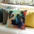 thumbnail image 3 of Autua Cute Pet German Shepherd Dog Throw Pillow Covers Linen Sofa Decorative Cushion Cases for Home Decor 22x22in, 3 of 5