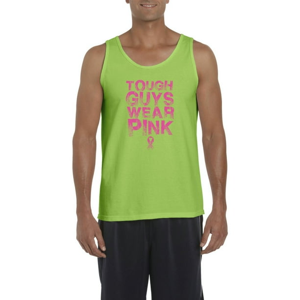 Artix Mens Tough Guys Wear Pink Cancer Tank Top