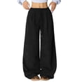 thumbnail image 1 of Women's Corduroy High-Waisted Wide-Leg Trousers - Comfortable and Loose Fit Navy Blue XXL, 1 of 4