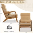 thumbnail image 2 of Ktaxon Mid Century Modern Accent Chair, Corduroy Armchair, High Back Single Sofa with Solid Wood Frame Khaki, 2 of 9