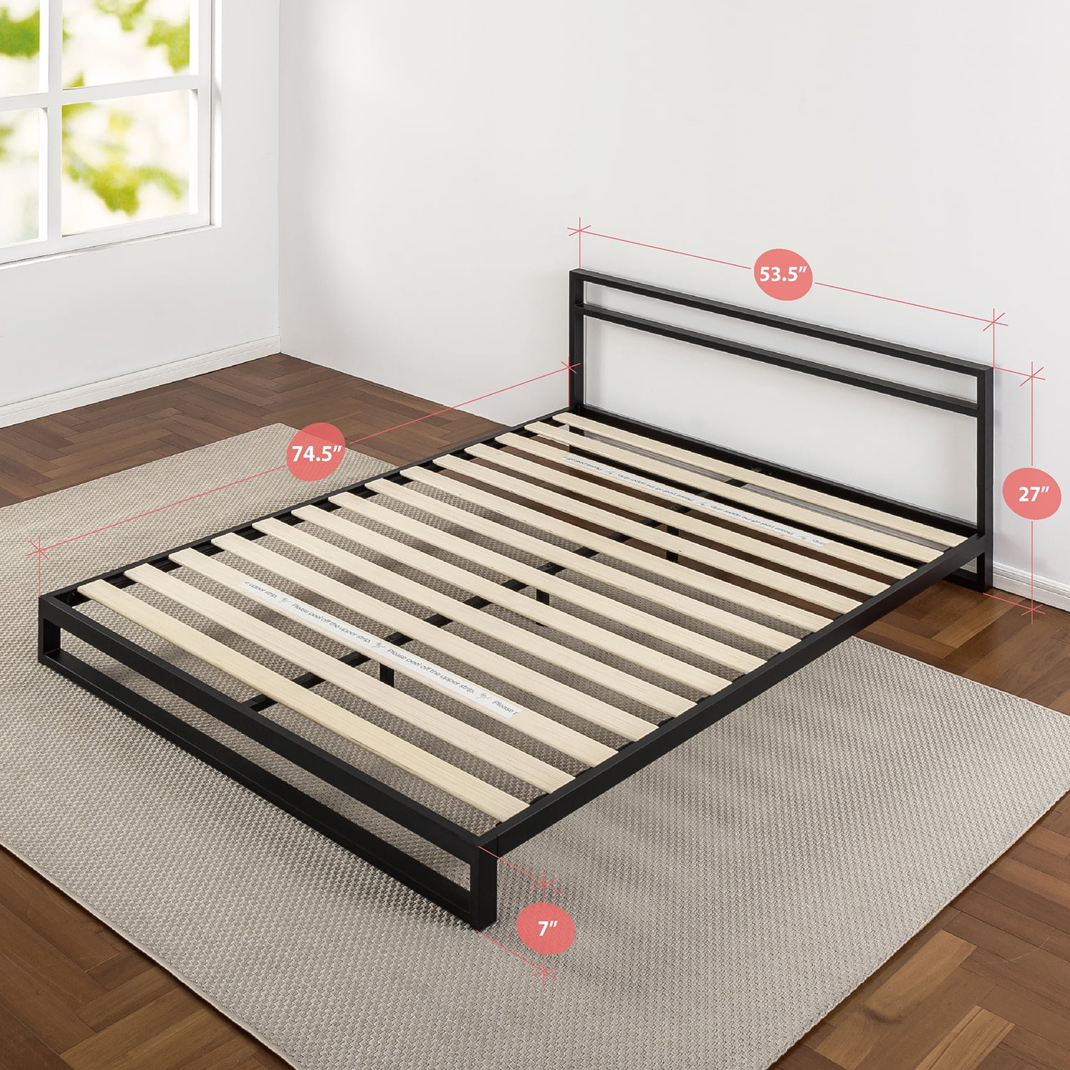 Zinus Trisha 7 Heavy Duty Black Low Profile Platforma Bed Frame Heavy Duty Black Low Profile Platforma