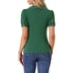 thumbnail image 3 of INSPIRAR CHIC Blusa de Mujer Vintage con Cuello Peter Pan y Mangas Cortas con Contraste Verde, 3 of 6
