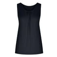 thumbnail image 4 of YYDGH Women's Crew Neck Pleated Tank Top Sleeveless Solid Color Tops Summer Work Office Blouses Black M, 4 of 7