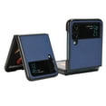 thumbnail image 4 of Allytech for Samsung Galaxy Z Flip 4 Ultra-Thin Folding Case, Premium PU Leather Anti-Drop Heavy Duty Full Body Protective Case for Samsung Z Flip 4 6.7" 5G 2022 Women Men, Darkblue, 4 of 8