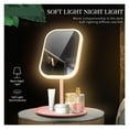 thumbnail image 3 of LED Makeup Mirror With Light Face Mirror With Storage Desktop Rotating Light Vanity Mirror Adjustable Dimmer USB Cosmetic Mirror ,Widely Use, 3 of 7