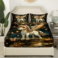 thumbnail image 2 of Unicorn Twin Size Bedding Set,Unicorn Bed Sheets Set Teens,Magical Butterfly Flat Fitted Sheet Bedroom,Cartoon Unicorn Horse Sheet Set （No Top Sheet）, 2 of 5