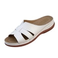 thumbnail image 2 of YOUYEDIAN Orthopedic Sandals for Women Beach Open Toe Arch Support Shoes Summer Comfortable Non Slip Slip on Wide Slippers, 2 of 8