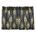 thumbnail image 7 of Yayeee Kitchen Curtains Tier Pair Light Filtering 27"x36" Rod Pocket Short Cafe Window Panel, Peacock Feathers Pattern, 7 of 7