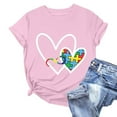 thumbnail image 1 of Aqestyerly T-Shirt de Sensibilisation à l'Autisme pour Femmes Manches Courtes Décontracté Été Col Rond Graphique, 1 of 4