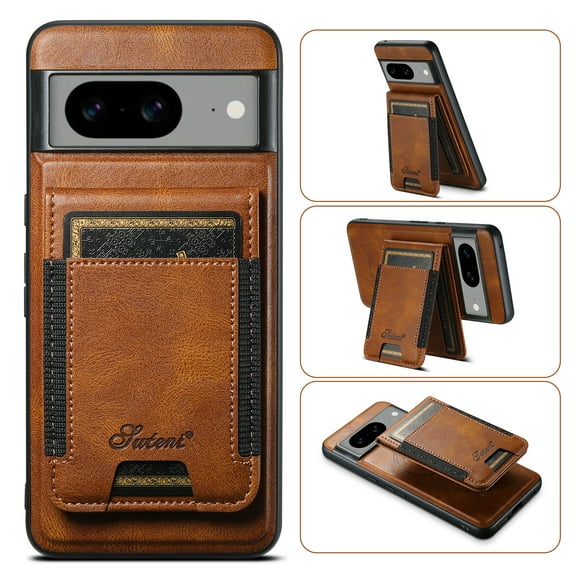 for Google Pixel 9 Pro XL Phone Case [Compatible with Mag-Safe] PU Leather [Magnetic 2-in-1 Detachable Wallet] [Back Flip Stand Folio Purse Case] Shockproof Men Women Cover, Brown