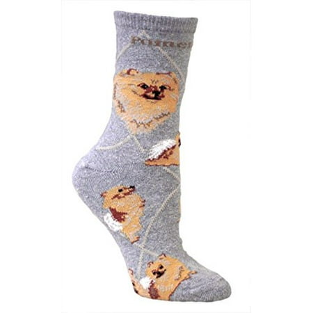 

Pomeranian Gray Ultra Lightweight Cotton Crew Socks (One Size Fits Most) Made in USA