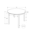 thumbnail image 2 of Monarch Specialties Dining Table, 36" Round, Small, Kitchen, Dining Room, Veneer, Wood Legs, Brown, Transitional, 2 of 3