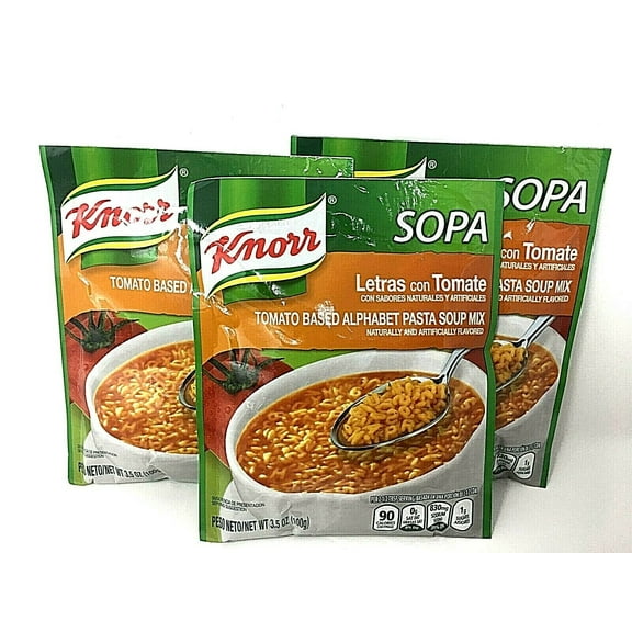 Knorr Tomato Based Alphabet Pasta Soup Mix 3.5 oz- Pack of 3