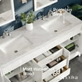 thumbnail image 4 of Eviva Elite Princeton 72" White Double Sink Bathroom Vanity w/ Double Ogee Edge White Carrara Top, 4 of 5