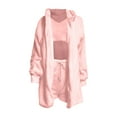 thumbnail image 6 of ShomPort Womens Fuzzy 3 Piece Outfits Fleece Warm Hooded Cardigan Crop Top Shorts Set Pajamas Loungewear Sleepwear Set, 6 of 8
