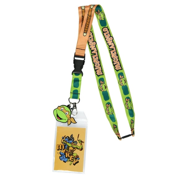 Teenage Mutant Ninja Turtles Character Design ID Badge Holder Lanyard With 2" Rubber Charm