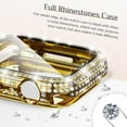 thumbnail image 4 of 2-in-1 Waterproof Bling Case for Apple Watch Series 6/5/4/SE 44mm Screen Protector Case, Diamond Protective Face Cover iWatch Series 6/5/4/SE 44mm Crystal Rhinestone Bumper Accessories Women,Gold, 4 of 5