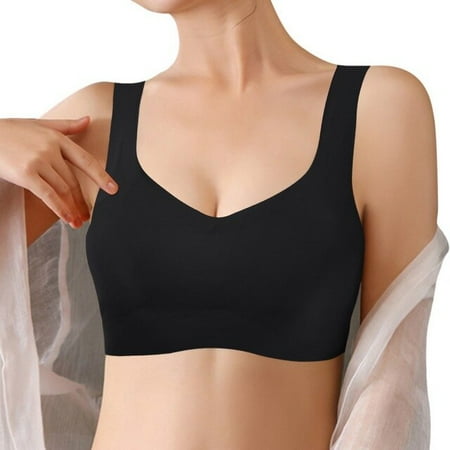 

QWZNDZGR Ice Silk Bra Seamless Sport Bras Women Soft Thin Push Up Underwear Lingerie Sleep Top Chest Padded Bralette топ женский Bralette