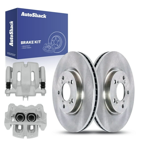 AutoShack 12.58" (319.5 mm) Front Vented Brake Rotors   Calipers | Replacement for 2009-2014 Acura TL | 4-PC Brake Kit