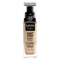 NYX Professional Makeup Can't Stop Won't Stop 24hr Full Coverage Liquid Foundation, Matte Finish, Waterproof, Nude