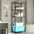 thumbnail image 2 of 4 Tier Steel Shelf Shelving Unit Metal Organizer Wire Rack Home Kitchen Garage Storage Shelf Height Adjustable,22"Lx12"Wx42"H Black, 2 of 11