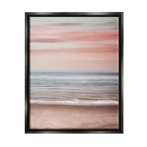 Stupell Industries Pastel Shore Sunset Landscape Painting Black Floater Framed Canvas Art Print Wall Art, 17 x 21