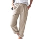 thumbnail image 1 of Pantalones rectos de mujer, pantalones casuales con cintura elástica y bolsillos, 1 of 5
